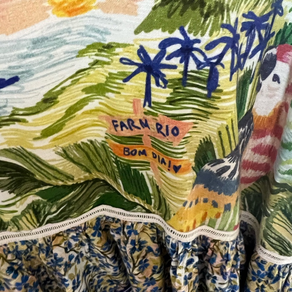 Farm Rio Anthropologie Macaw Flight Maxi Dress Sz S US 4 - Picture 9 of 10